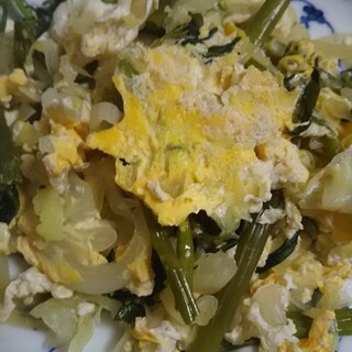 空芯菜とキャベツの卵炒め(^^)